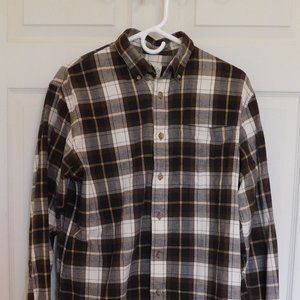 Cabela's Long-Sleeve Button-Up Brown Flannel - Medium Tall